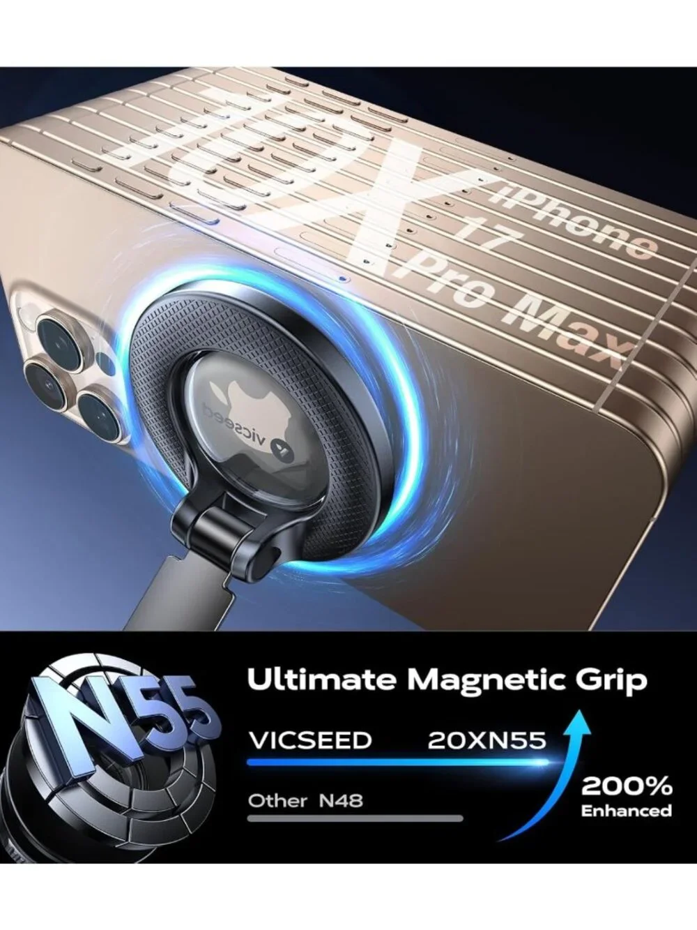 2026 Upgraded Magnetic Car Phone Holder - 360° Adjustable, Strong Suction for